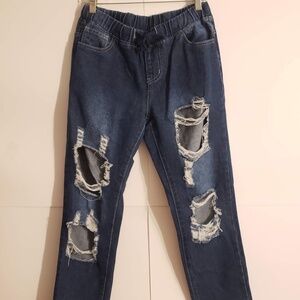 American Bazi Distressed Denim Boyfriend Jeans Size Medium 100% Cotton